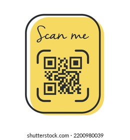 QR code for smartphone. Inscription scan me with smartphone icon. Qr code for payment. Vector.