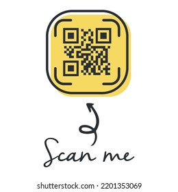 QR code for smartphone. Inscription scan me with smartphone icon. Qr code for payment. Vector.