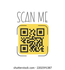 QR code for smartphone. Inscription scan me with smartphone icon. Qr code for payment.