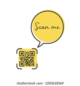 QR code for smartphone. Inscription scan me with smartphone icon. Qr code for payment.