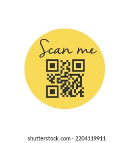 QR code for smartphone. Inscription scan me with smartphone icon. Qr code for payment.