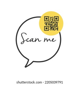 QR code for smartphone. Inscription scan me with smartphone icon. Qr code for payment.