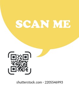 QR code for smartphone. Inscription scan me with smartphone icon. Qr code for payment. Vector.