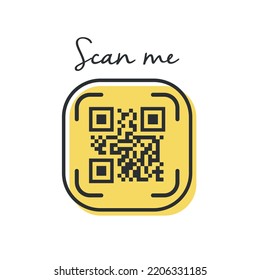 QR code for smartphone. Inscription scan me with smartphone icon. Qr code for payment. Vector.