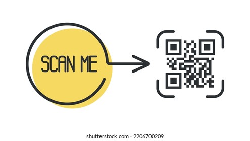 QR code for smartphone. Inscription scan me with smartphone icon. Qr code for payment. Vector.
