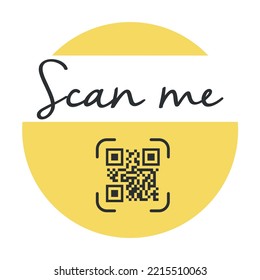 QR code for smartphone. Inscription scan me with smartphone icon. Qr code for payment. Vector.