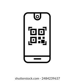 código qr, smartphone, teléfono móvil Vector de código qr, teléfono móvil pictograma, Botón