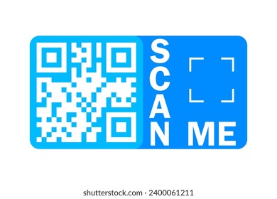 QR code for smartphone. QR code for payment. Inscription scan me with smartphone icon. Vector illustration. EPS 10.