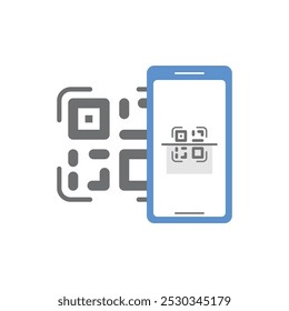 QR code smartphone scanner. Design flat illustration. Modern graphic elements for user interface pages, infographics, icons, etc.
