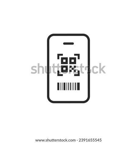 QR code and smartphone. Simple vector icon.