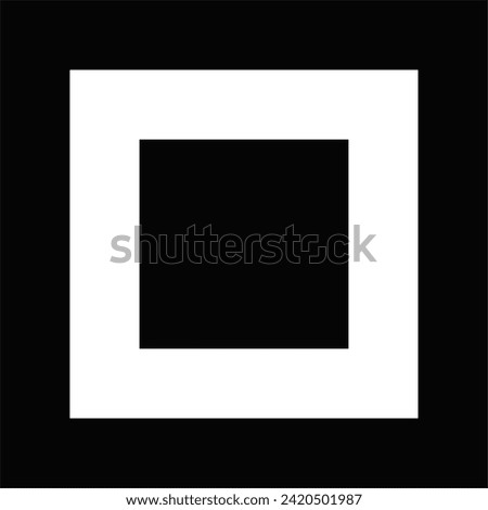 QR Code, Square Meter Icon, Secure QR Scanner, Letter O Square Box Geometric Symbol, Double Square