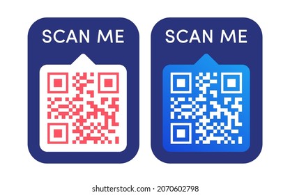 Qr code sticker isolated on background for mobile payment and identity, city transport rental, UI UX design element, web pictogram, mobile app, promo tag. Vector 10 eps