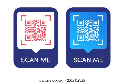 Qr code sticker modern style for mobile payment and identity, city transport rental, UI UX design element, web pictogram, mobile app, promo tag. Vector 10 eps