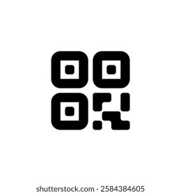 QR Code Symbol in Black and White vector