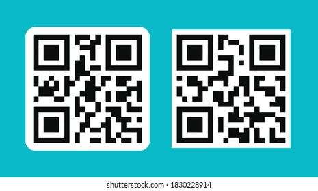 QR code symbol. Digital electronic 2D barcode vector