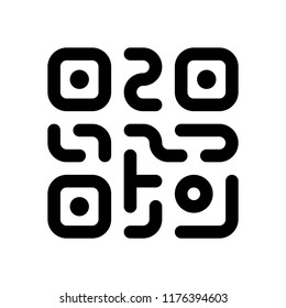 QR Code. Technology Icon. Simple Logo. Black On White Background