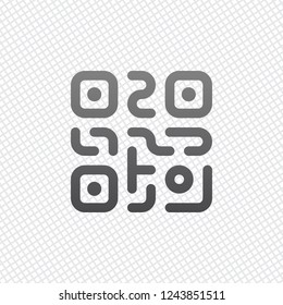 QR Code. Technology Icon. Simple Logo. On Grid Background