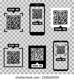 Qr Code Templates On Transparent Background Stock Vector (Royalty Free ...