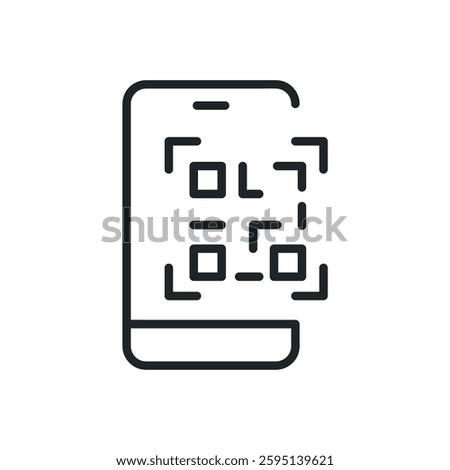 QR code thin line icons. Perfect pixel on transparent background