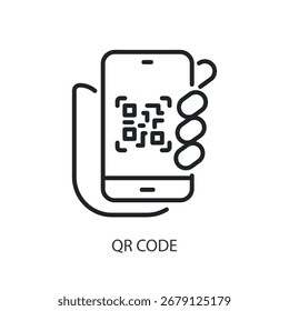 QR code thin line vector icons.