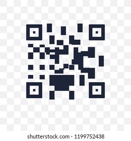 Qr code transparent icon. Qr code symbol design from Ecommerce collection. Simple element vector illustration on transparent background.