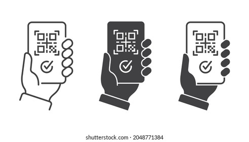 QR code of the vaccination icon. Vector illustration.