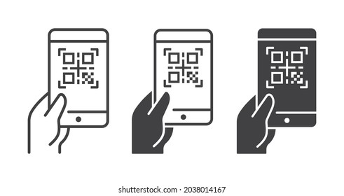 Qr code and vaccination passport icon. Vector illustration isolated on white.