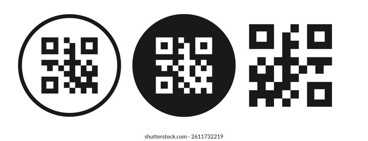 Qr code vector black color set