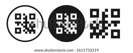 Qr code vector black color set