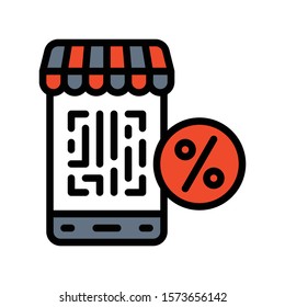 QR code vector, Black friday related filled design icon