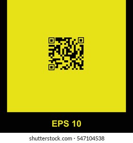 Qr code vector black icon. Isolated illustration. Business picture.