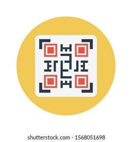 QR code vector flat  colour  icon 