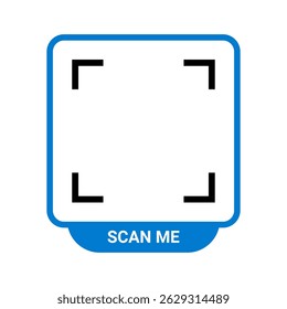 Image vectorielle de code Qr. Illustration main scannant le code Qr avec un smartphone. Les codes-barres avec texte m'analysent. Marketing et commerce électronique. Affiche ou bannière pour site web. Image vectorielle À Plat