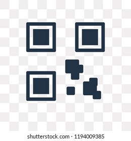 Qr code vector icon isolated on transparent background, Qr code transparency concept can be used web and mobile