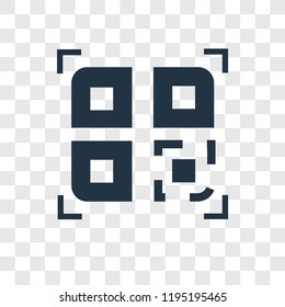 Qr code vector icon isolated on transparent background, Qr code transparency logo concept