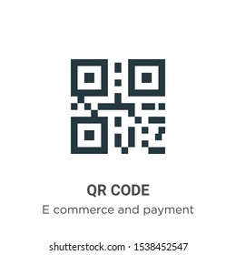 Qr code vector icon on white background. Flat vector qr code icon symbol sign from modern e commerce and payment collection for mobile concept and web apps design.