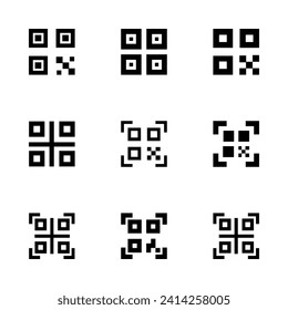 Qr code vector icon set