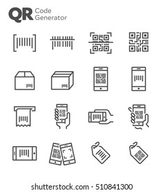 QR Code Vector Icon Set