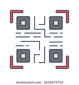 Qr code :Vector Icon which can easily modify or edit

