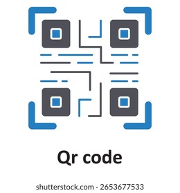 Qr code :Vector Icon which can easily modify or edit

