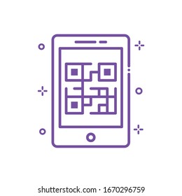 Qr Code Vector illustration. Shopping and E-commerce Outline icon. EPS 10 File