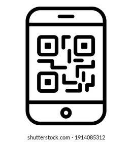 qr code vector line icon, shopping and discount sale icon.