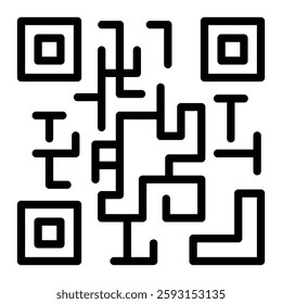 Qr Code Vector Line Icon Design