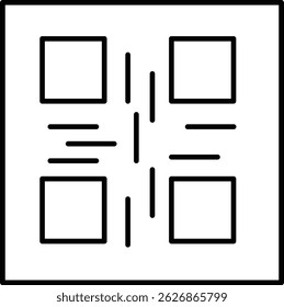 Qr Code Vector Line Icon Design