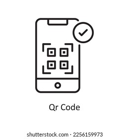 Qr Code Vector Outline Icon Design illustration. Shopping and E-Commerce Symbol on White background EPS 10 File