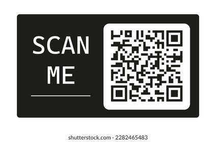 QR code vector. Sample vector QR code for smartphone scanning. Identity for app smartphone. Barcode  frame for items. Id coding tags for selling of goods or service. Mobile payment sign. 