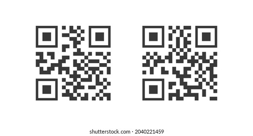 Qr code vector set black color isolated on background for mobile payment and identity, city transport rental, UI UX design element, web pictogram, mobile app, promo tag, 10 eps