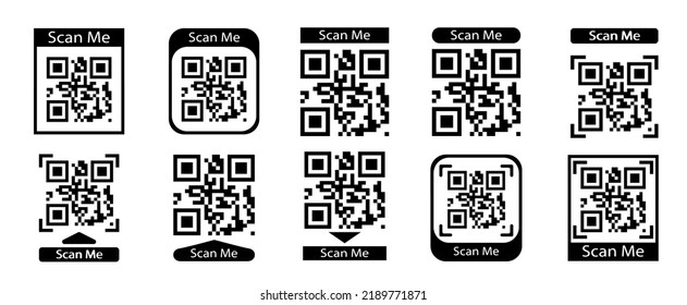 Qr Code Vector Setscan Qr Code Stock Vector (Royalty Free) 2189771871 ...