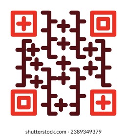 QR Code Vector Thick Line Two Color Icons For Personal And Commercial Use.
