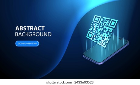 QR code verification banner. Verification concept for online shopping, shopping special offer promotion and marketing via smartphone. 3d hand with smartphone scanning QR code. Template design for webs